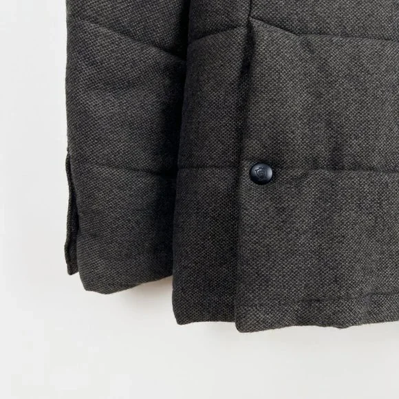 Massimo Dutti Tweed Puffer Field Jacket Coat Dark Academia Work Blazer Preppy - Picture 10 of 11